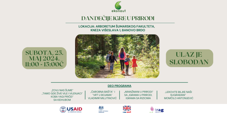 Dan dečije igre 25.05. u Arboretumu Šumarskog Fakulteta
